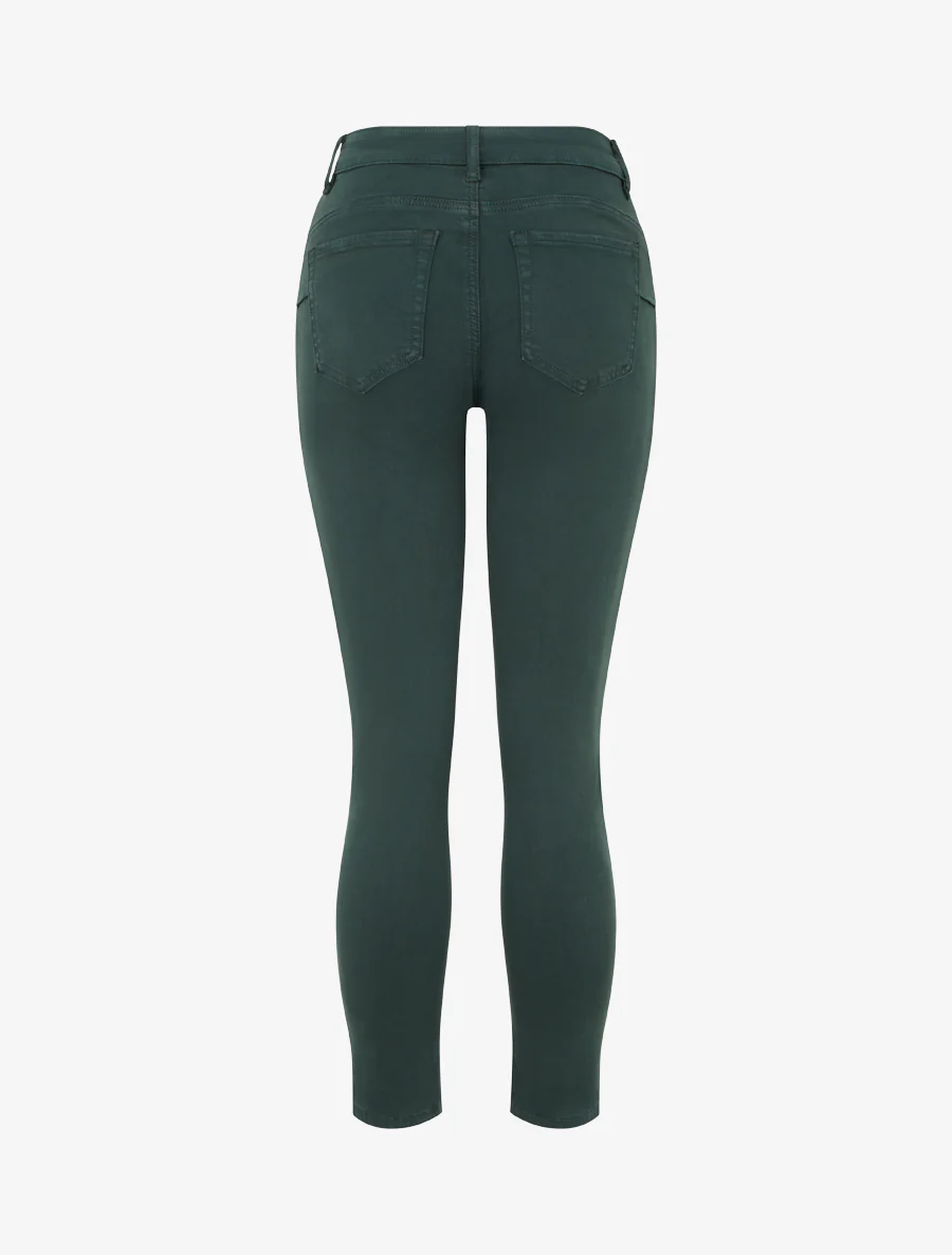 Jeans skinny effen met hoge taille - Flesgroen - Image 2