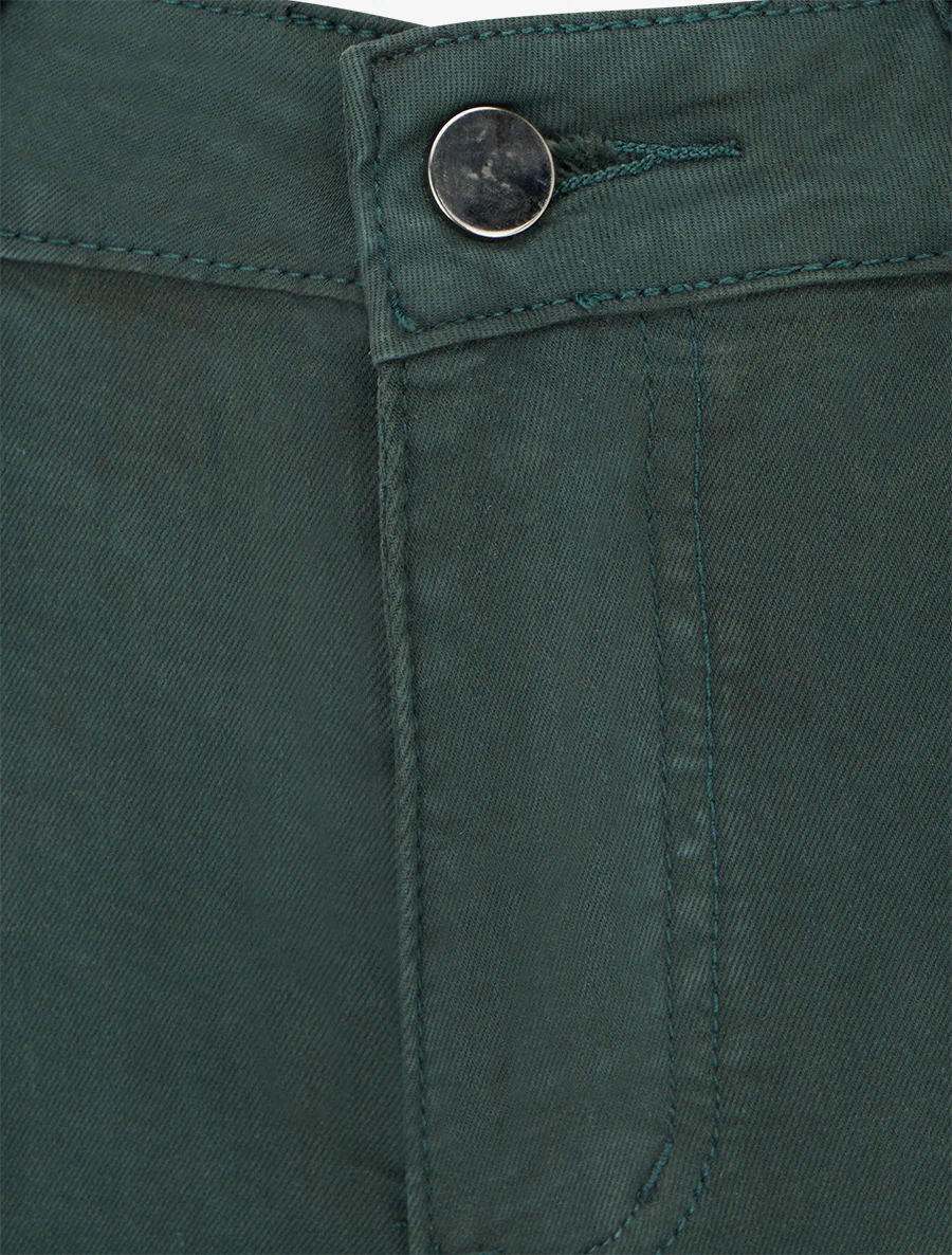 Jeans skinny effen met hoge taille - Flesgroen - Image 3