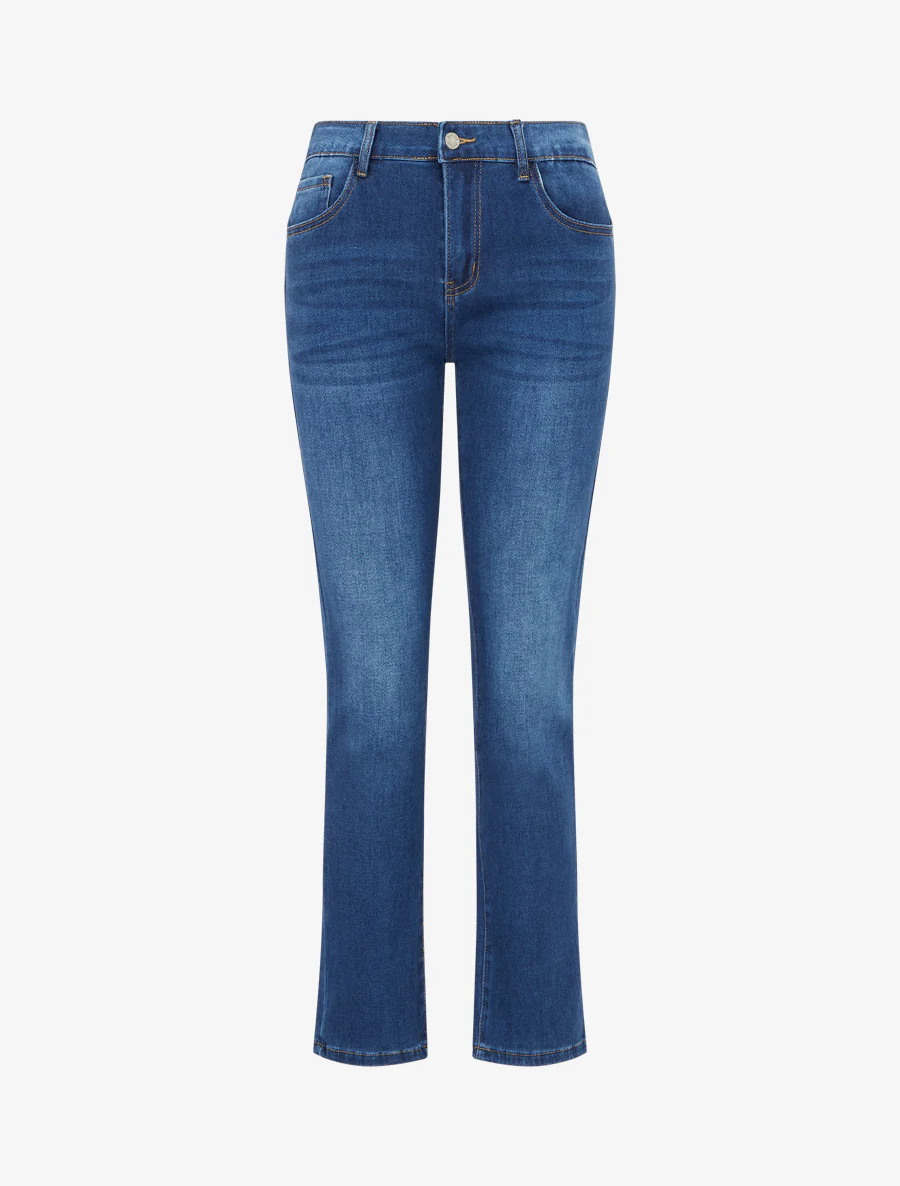 Jeans slim taille haute push-up - Blauw