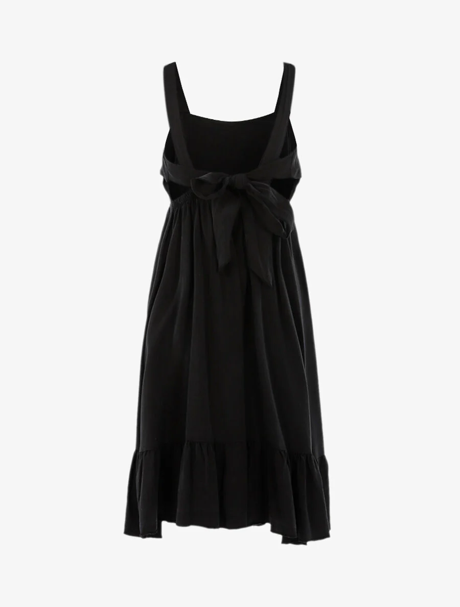 Jurk met ruchesrand - Zwart - Image 2