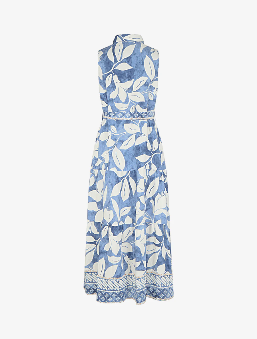 Jurk met tropische bloemenprint - Lichtblauw - Image 2