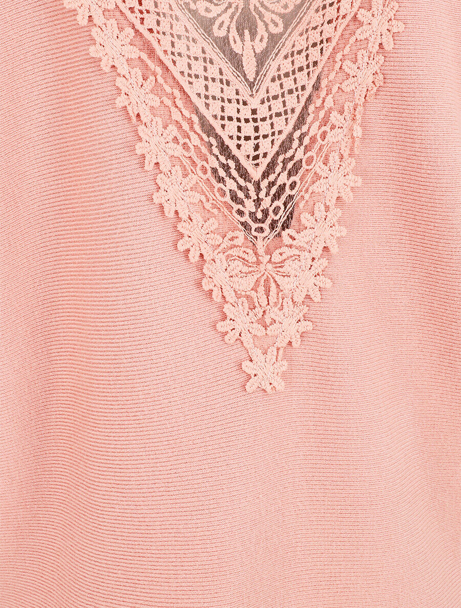 Kanten rugtrui - Roze - Image 4