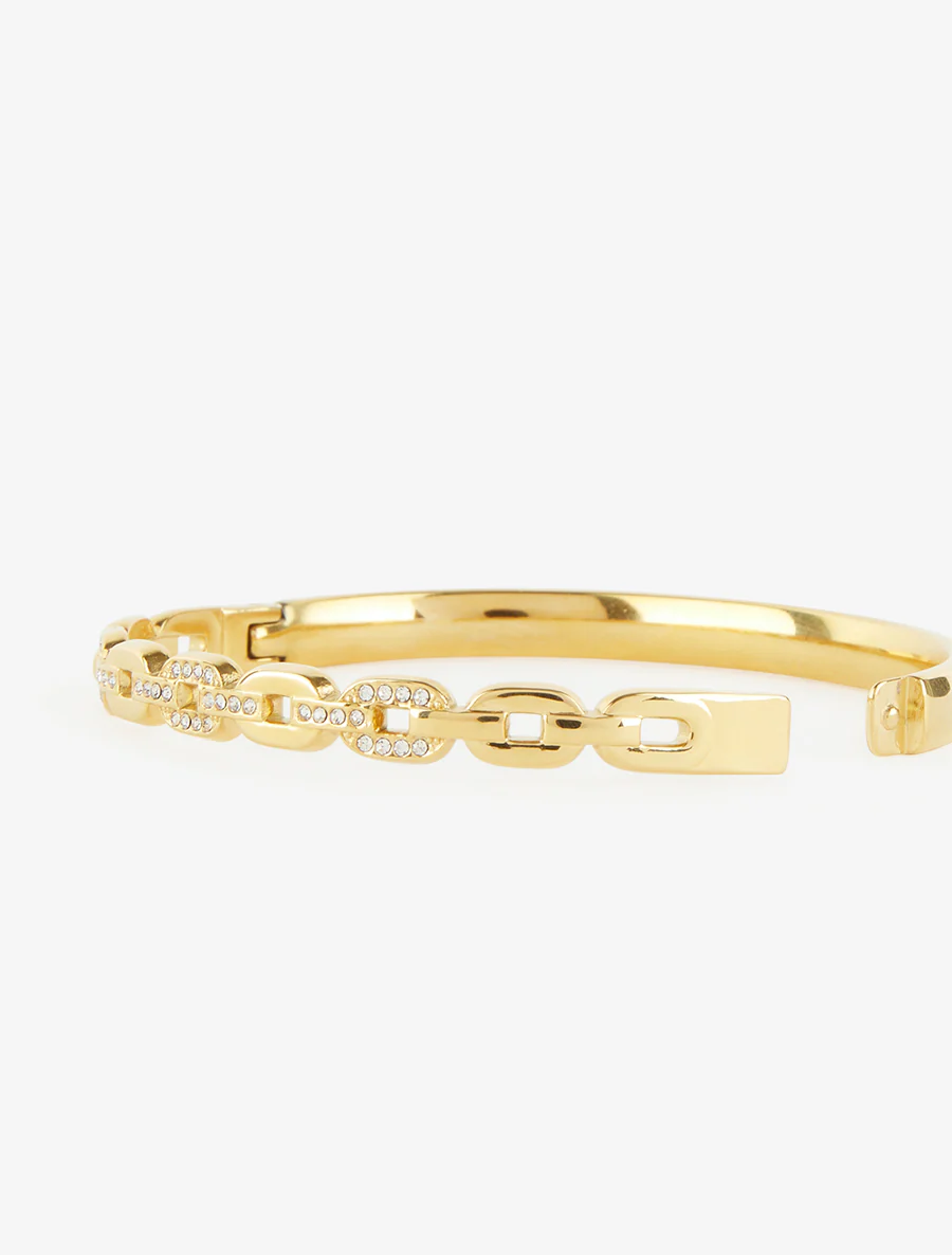 Kettingarmband versierd met zirkoonstenen - Goud - Image 3