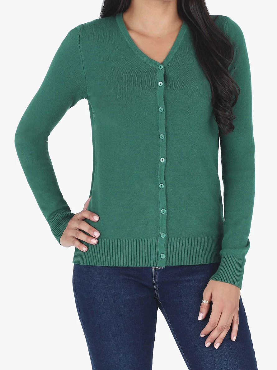 Klassiek vest met V-hals - Groen - Image 4