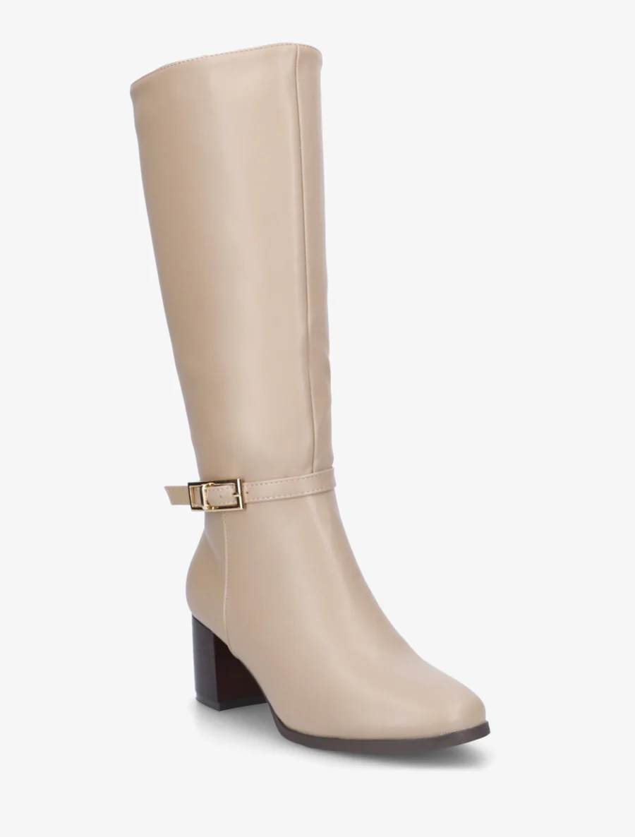Klassieke laarzen met gesp - Beige - Image 2