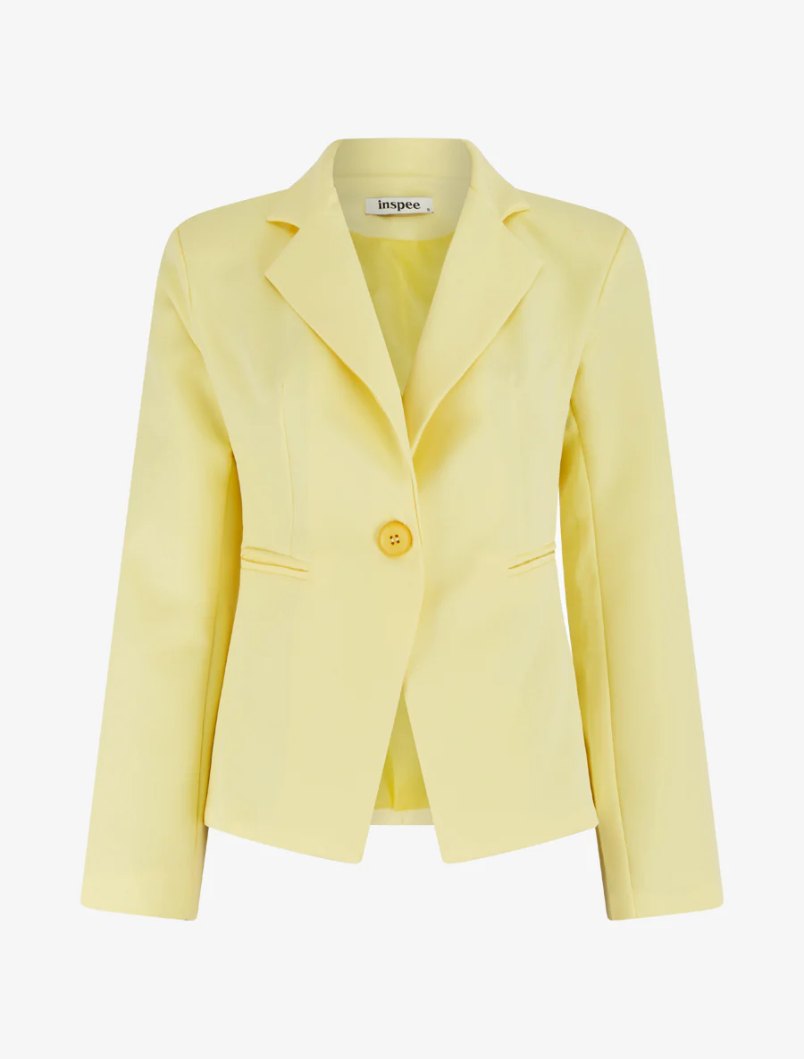 Klassieke rechte blazer - Geel