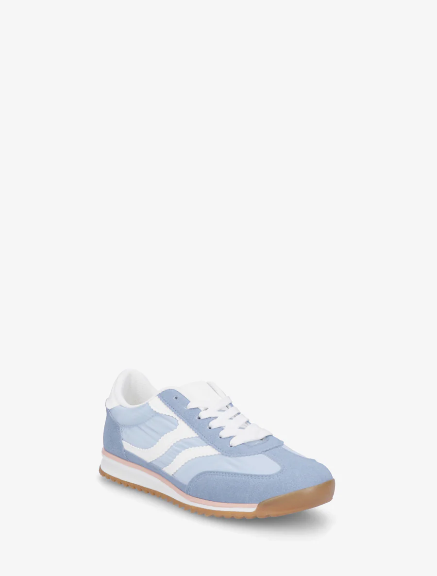 Klassieke sneakers met gekartelde strepen - Lichtblauw - Image 2