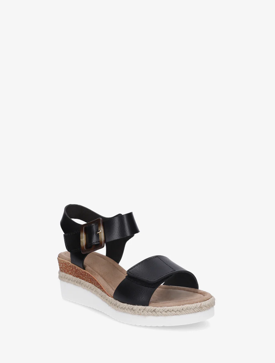Klittenbandsandalen in imitatieleer - Zwart - Image 2