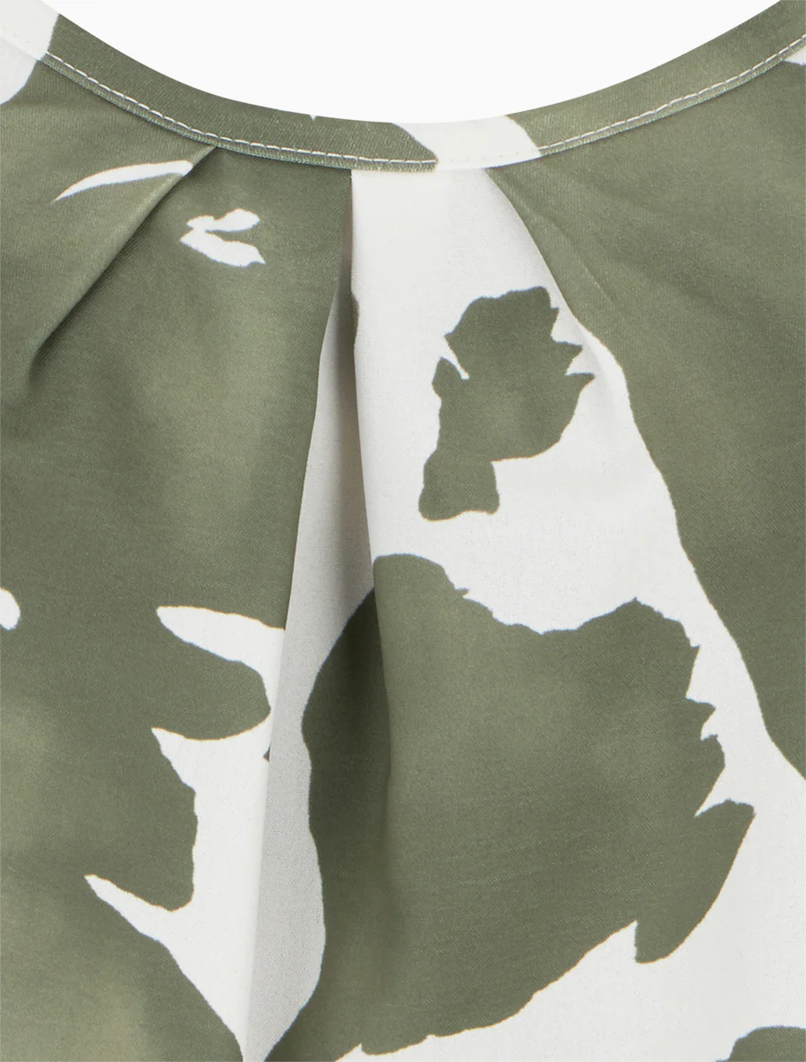 Koeienprint hemdje met metallic bandjes - Kaki - Image 3