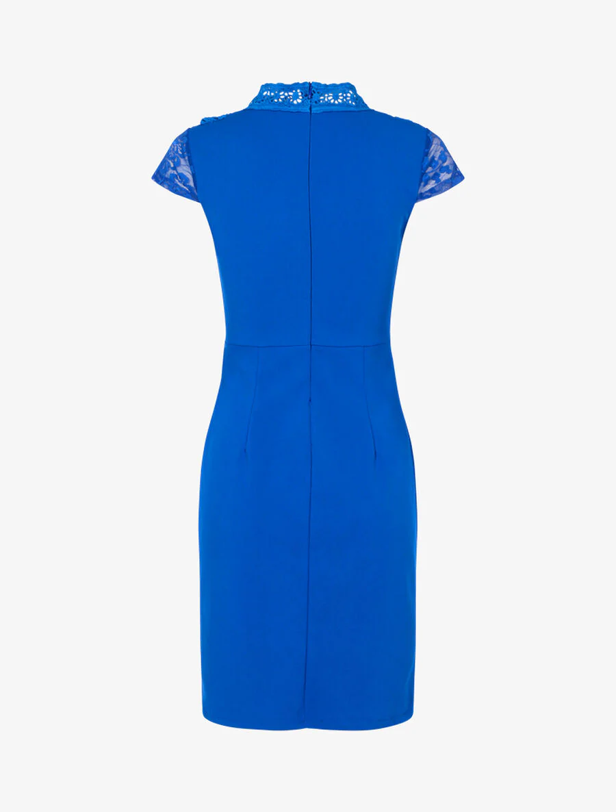 Kokerjurk met kanten bandjes bij de buste - Elektrisch blauw - Image 2