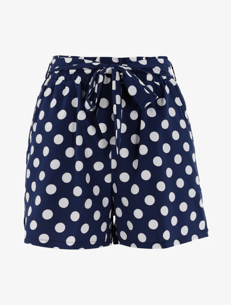 Short met stippenprint - blauw/wit