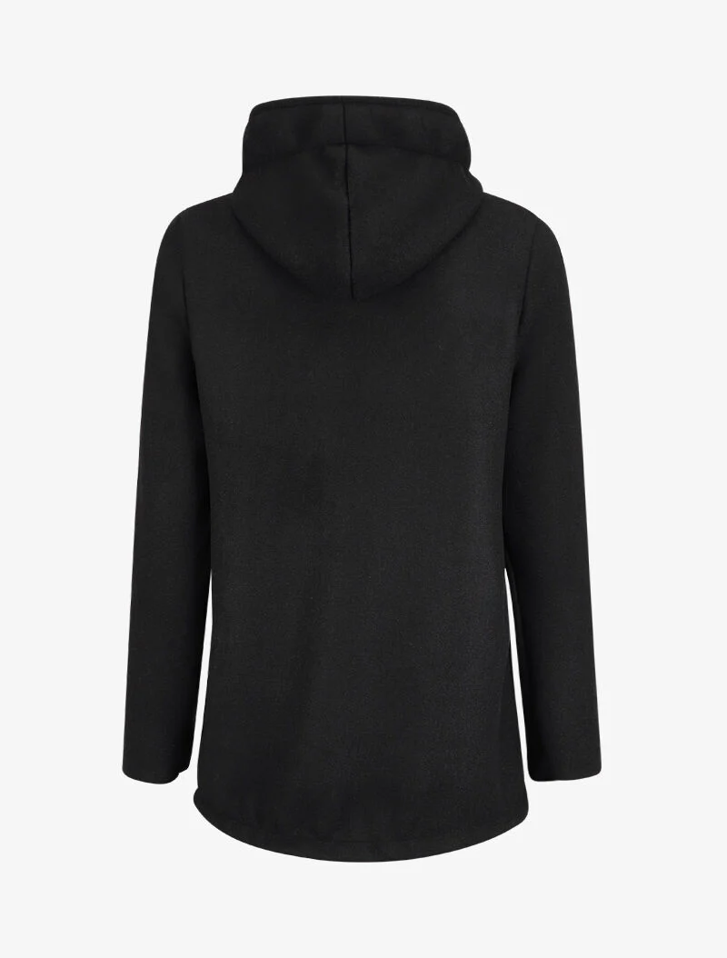 Korte duffelcoat met capuchon - Zwart - Image 2