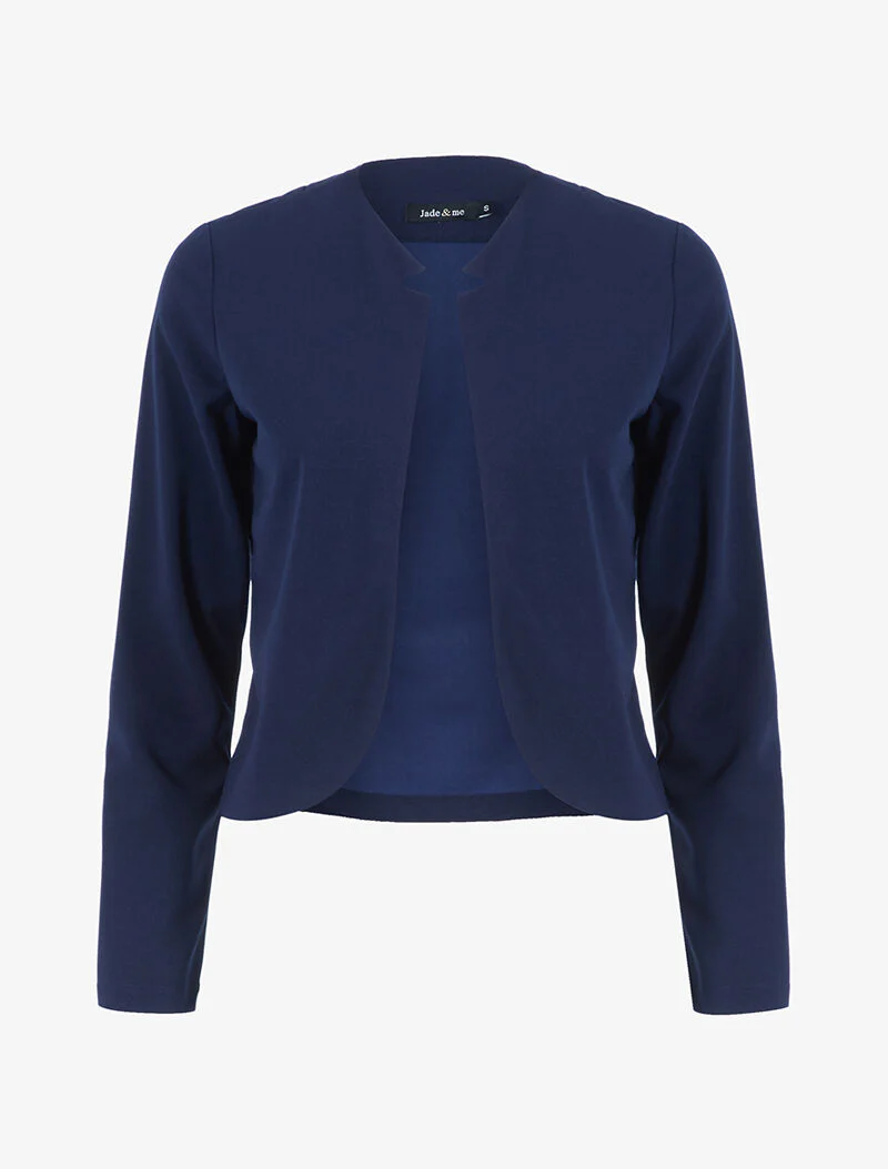 Korte jas met inkeping kraag - marineblauw