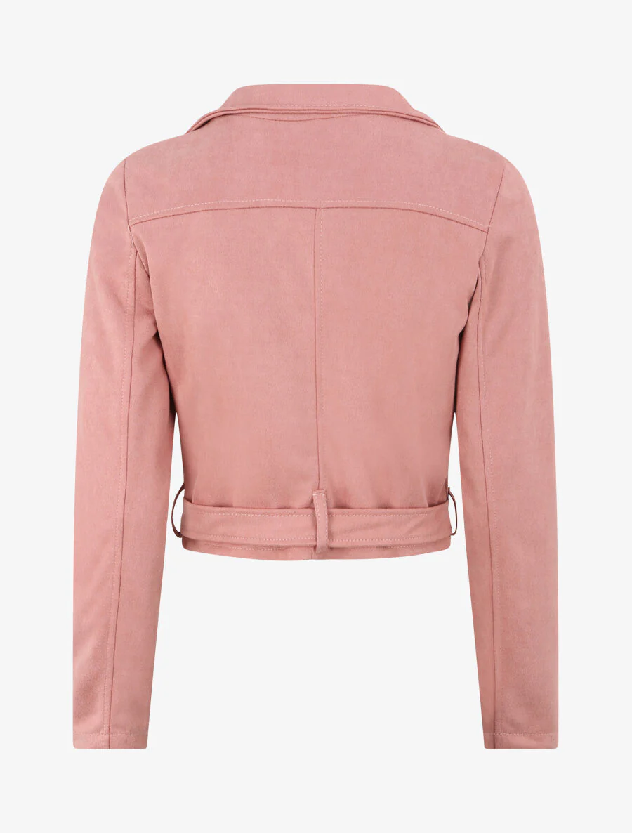 Korte suède jas - Roze - Image 2