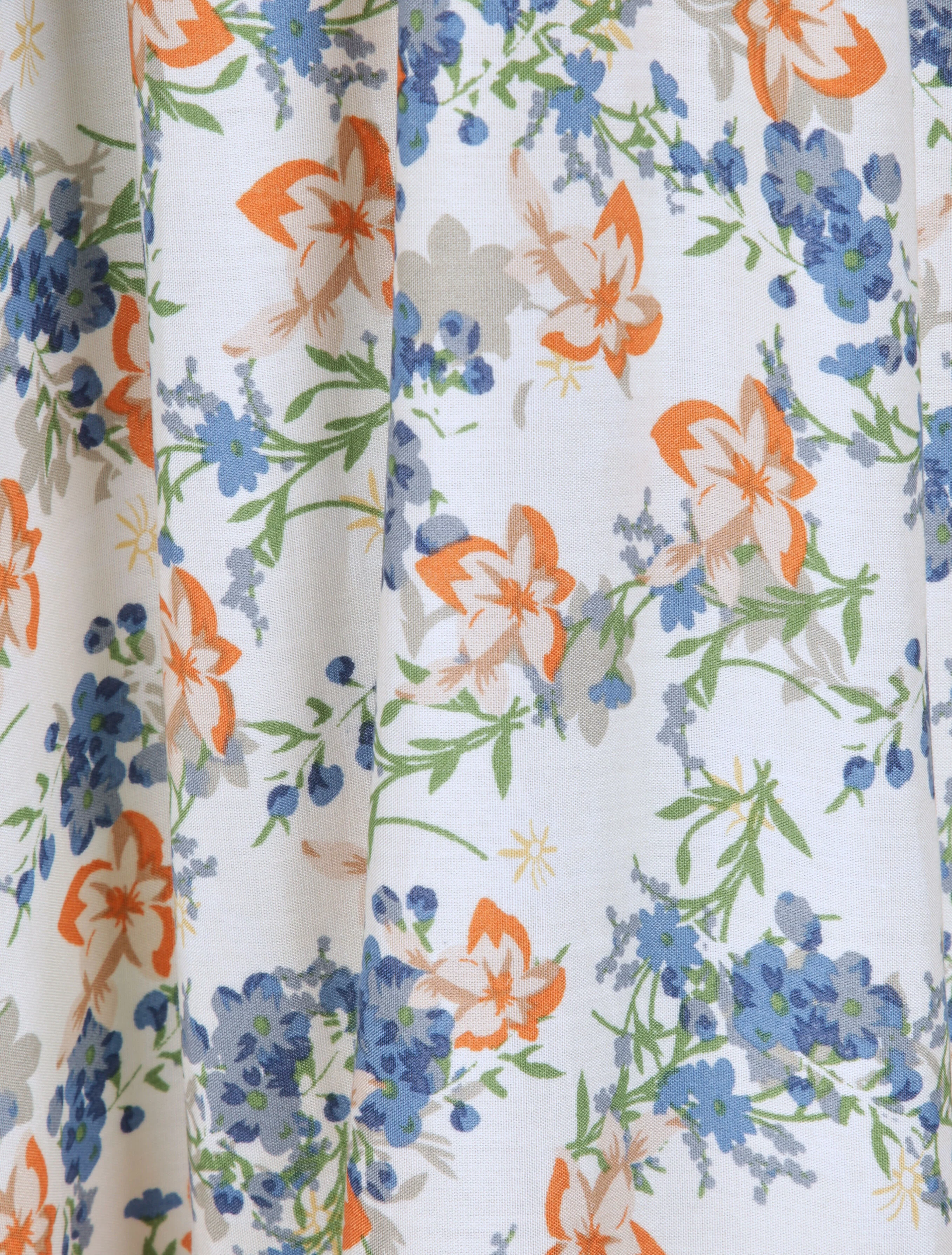 Lange bloemenprint Empire-snit jurk - Wit - Image 4