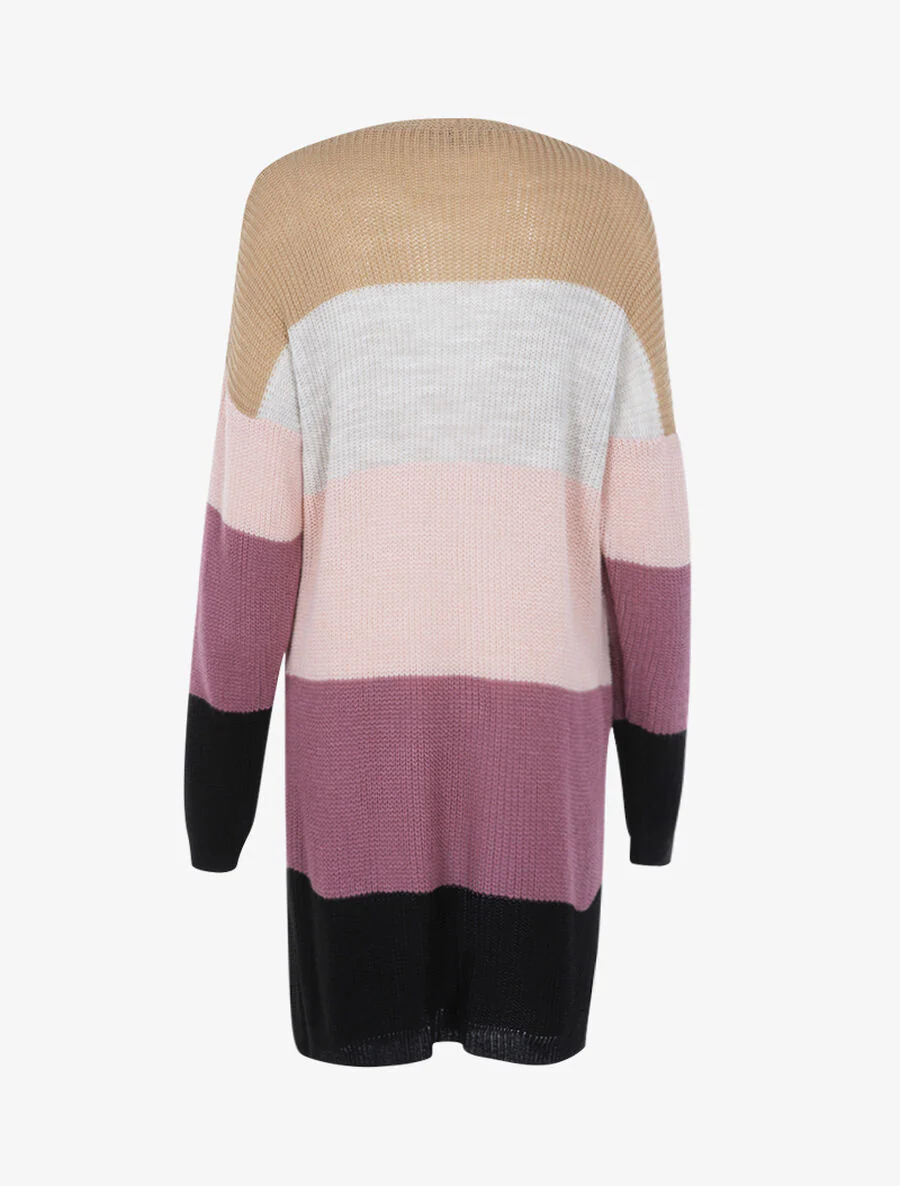 Lange colorblock-vest - Zwart - Image 2