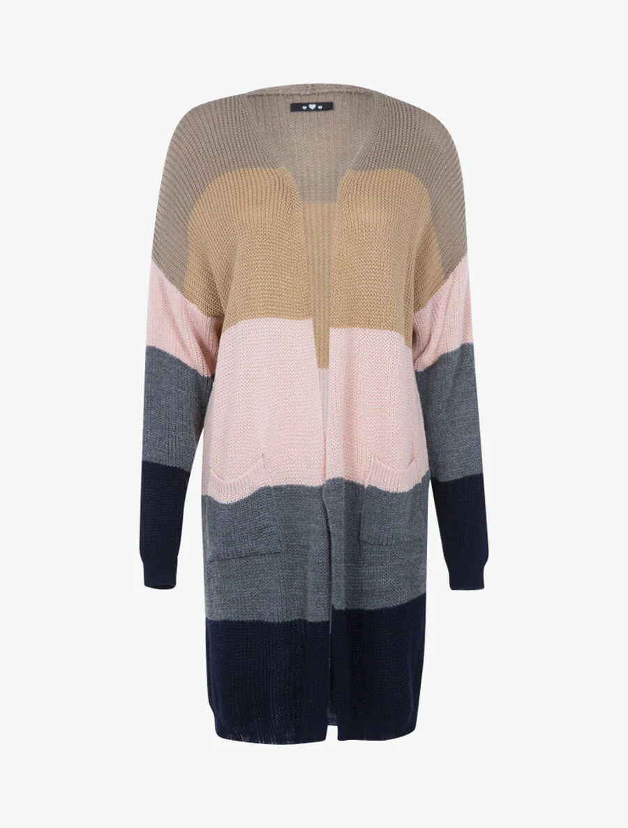 Lange colorblock-vest - Marine