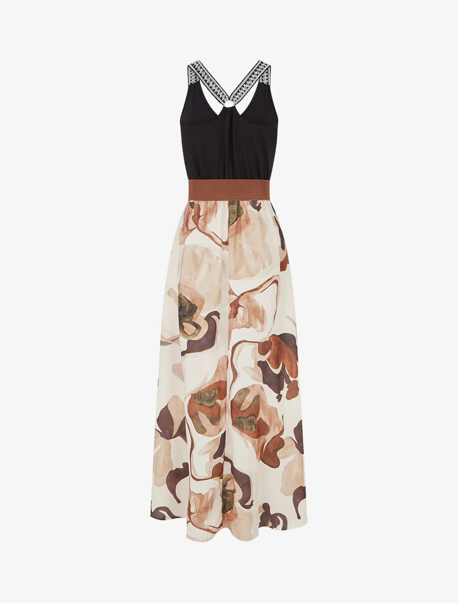 Lange jurk met fantasieprint - Beige - Image 2