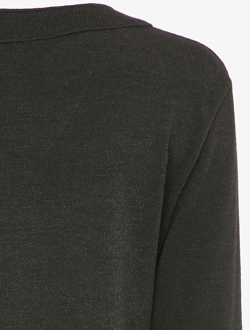 Lange rugtrui met V-hals - Zwart - Image 3