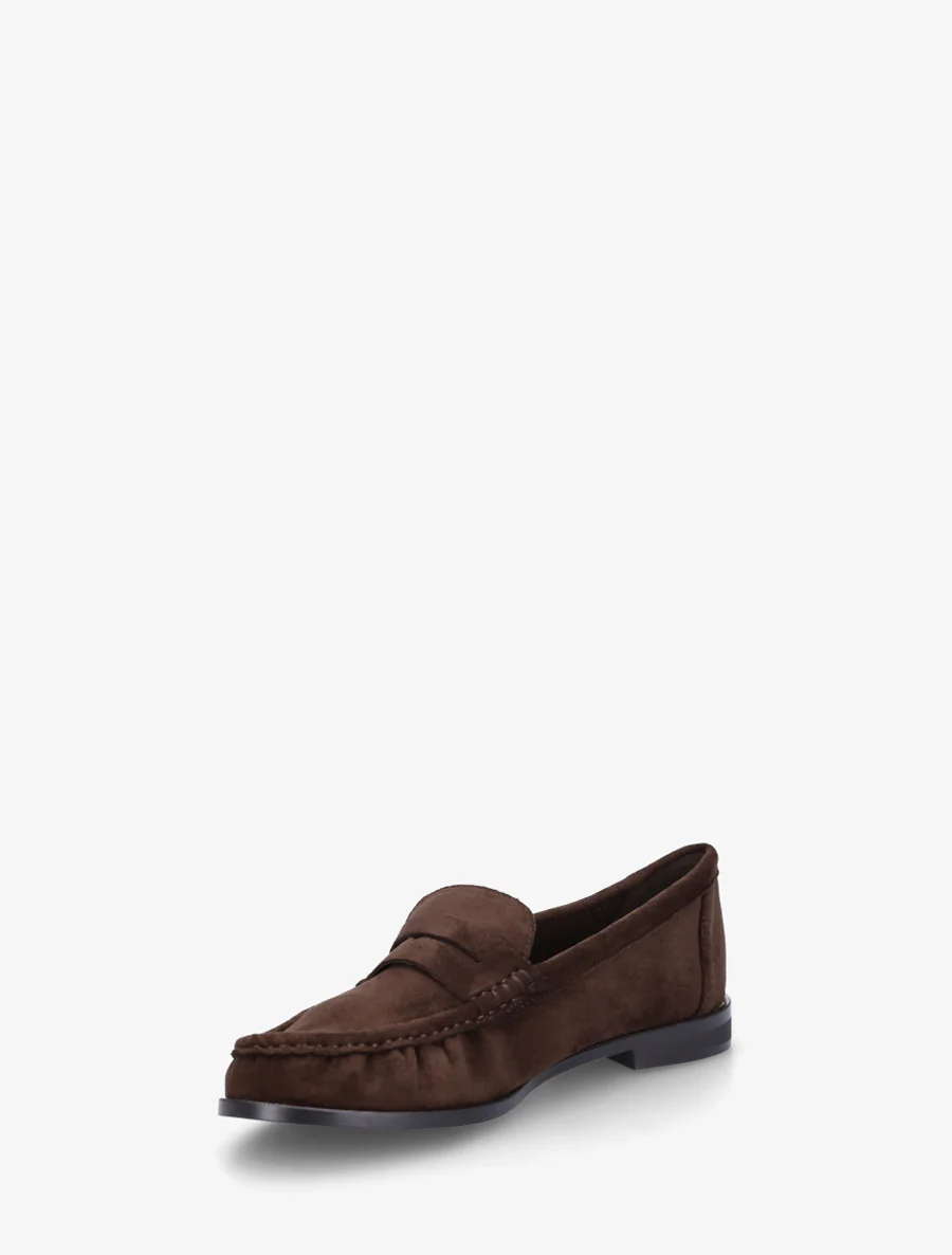 Loafers in suèdine met geplooid effect - Bruin - Image 3