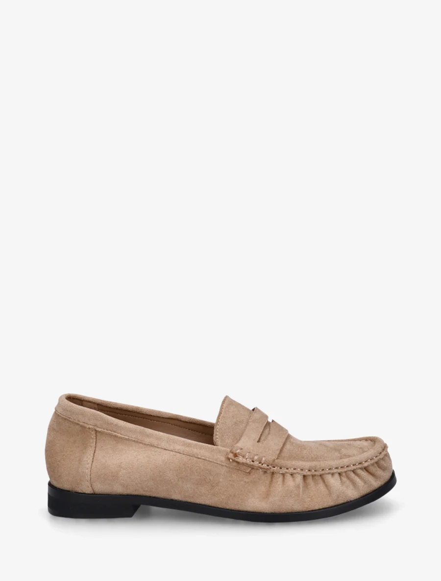 Loafers in suèdine met geplooid effect - Mol