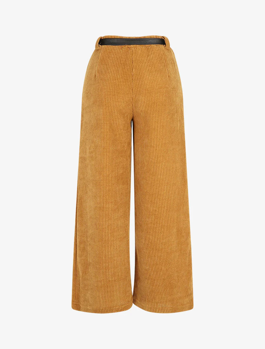 Losse corduroy broek - Camel - Image 2