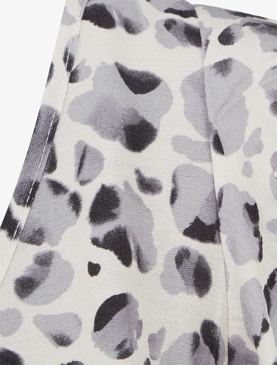 Luipaardprint playsuit met ruches mouwen - Grijs - Image 3
