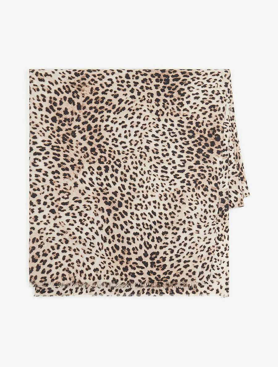 Luipaardprint sjaal - Beige - Image 2