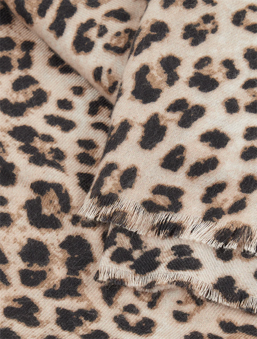 Luipaardprint sjaal - Beige - Image 3