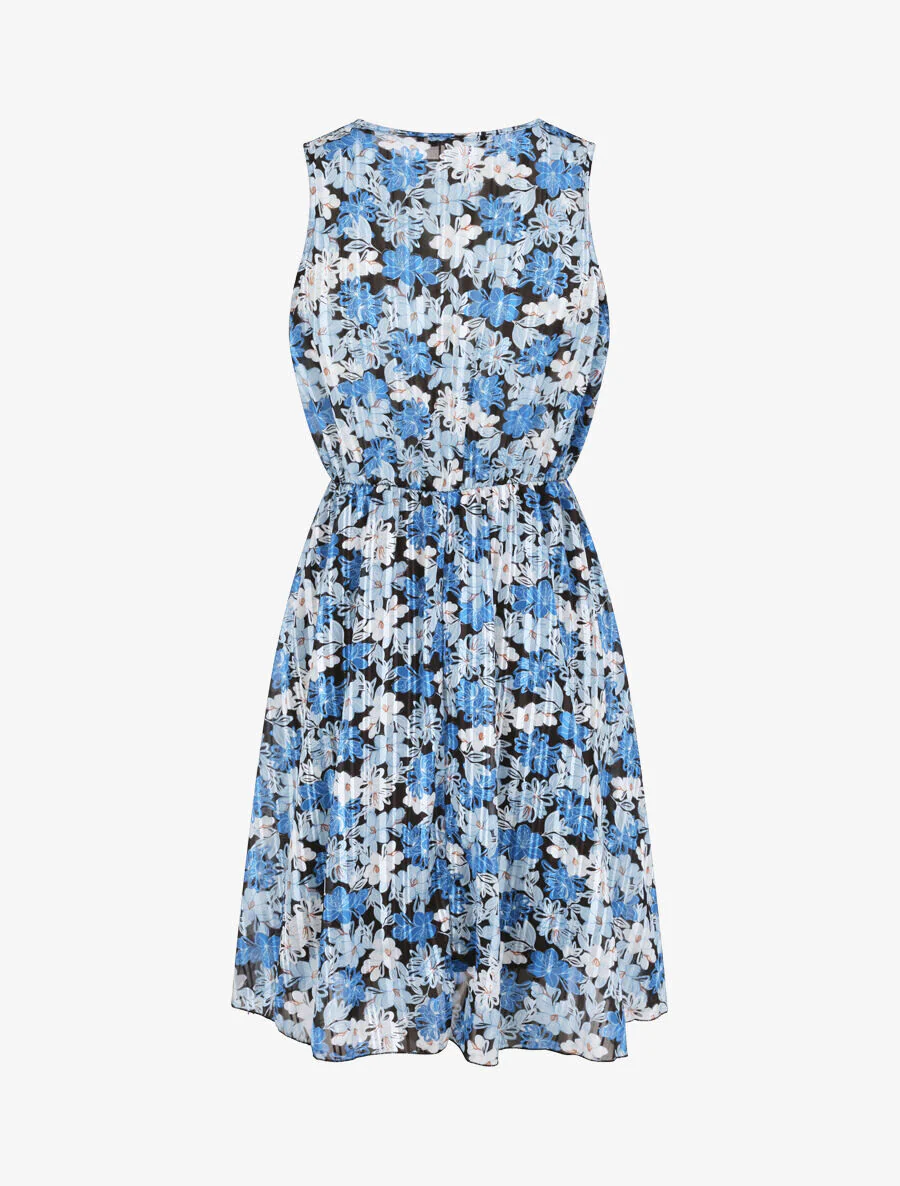 Lys geprinte A-lijn jurk - Blauw - Image 2