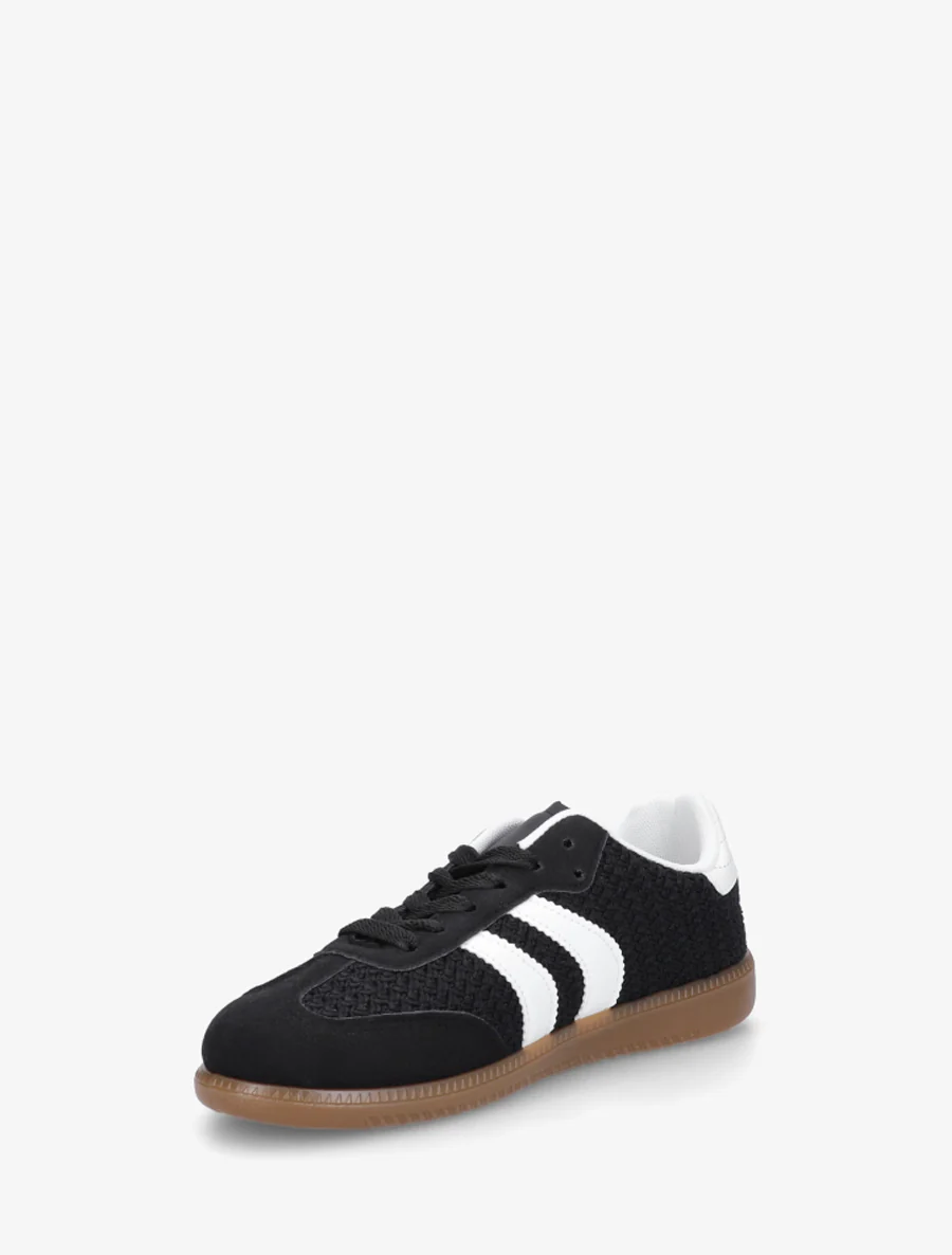 Meshsneakers met contrasterende strepen - Zwart - Image 3