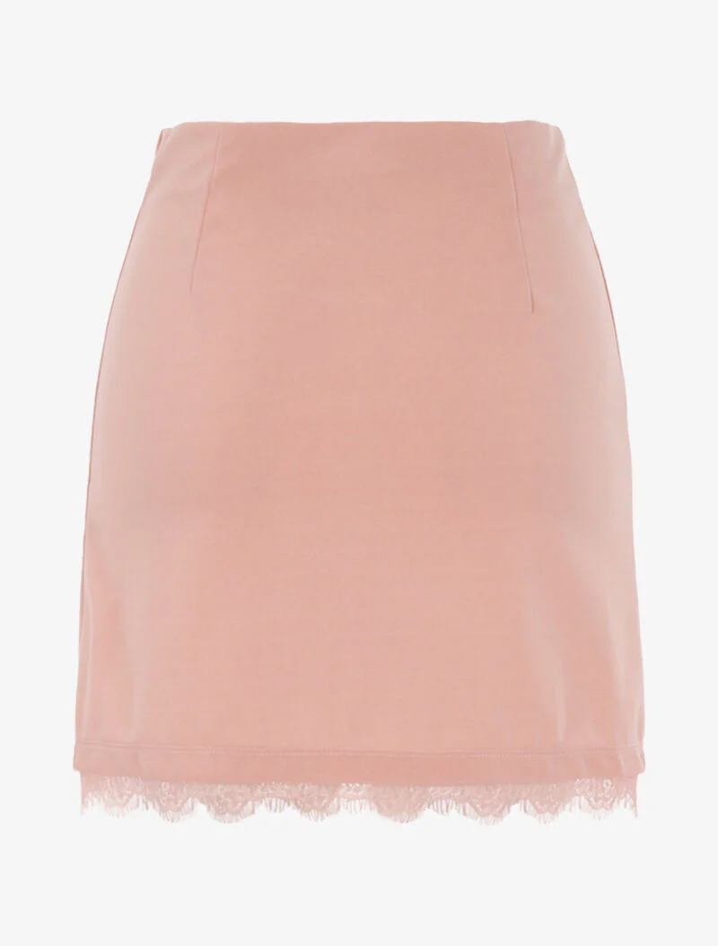 Mini trapeze rok met drukknopen - roze - Image 2