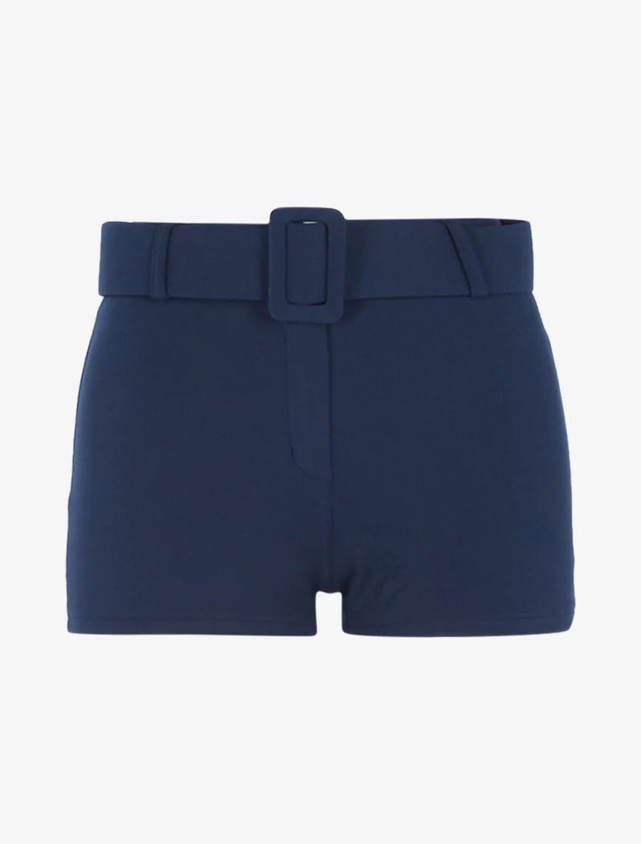 Mini short met riem - Marine