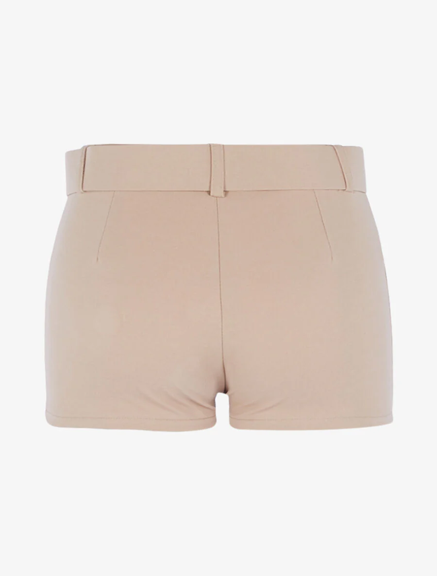 Mini short met riem - Beige - Image 2