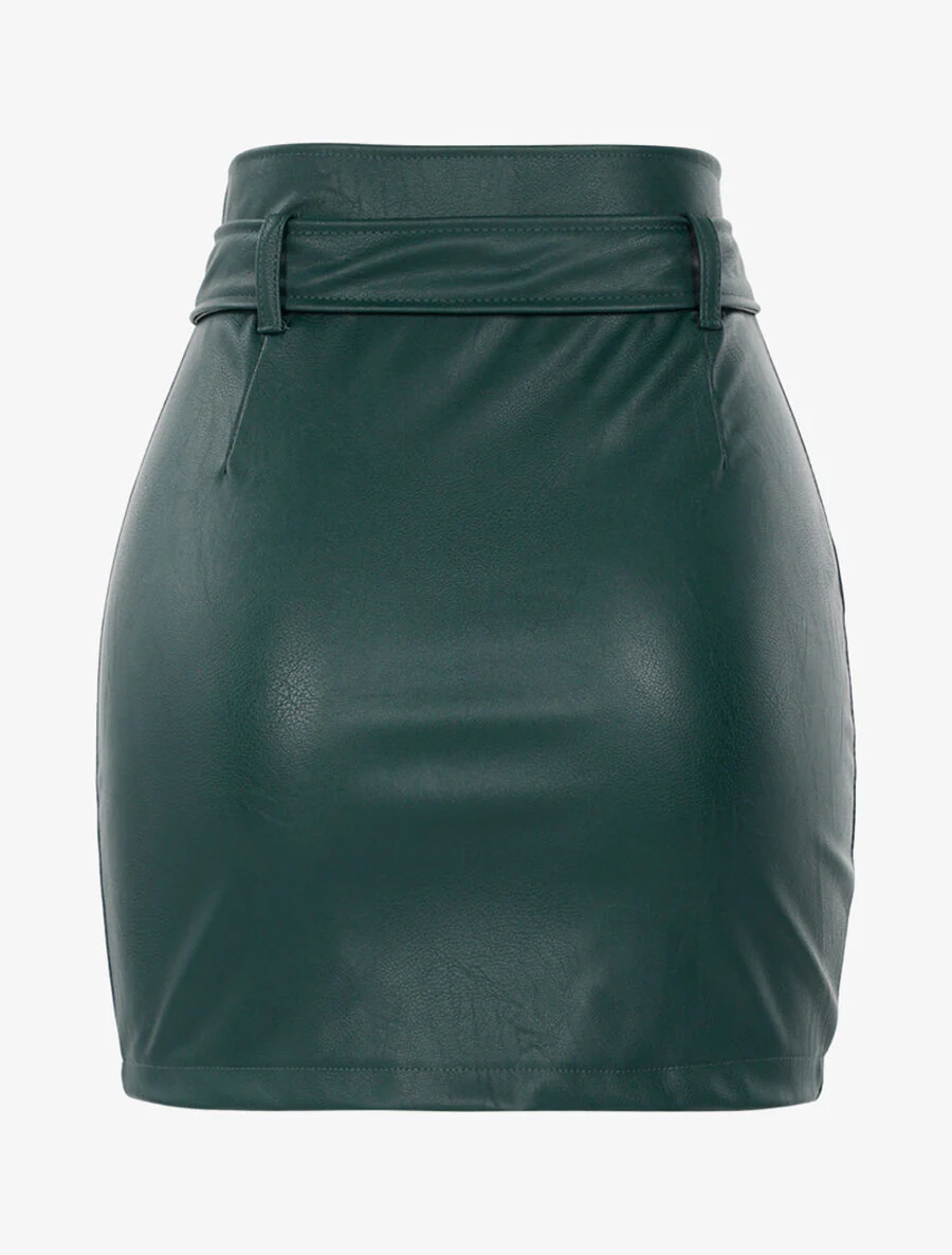 Minirok met rits. - Groen - Image 2