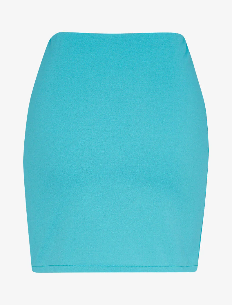 Minirok met split en kettingdetail - turkoois - Image 2