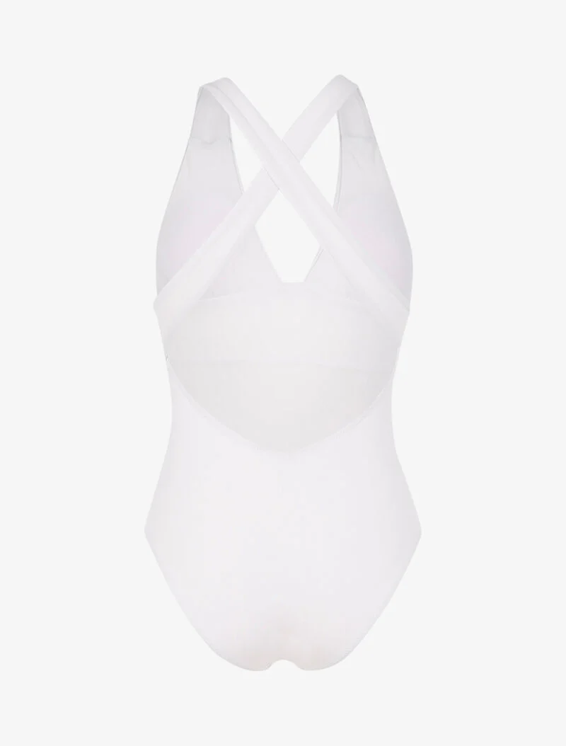 Monokini met diepe halslijn - wit - Image 2