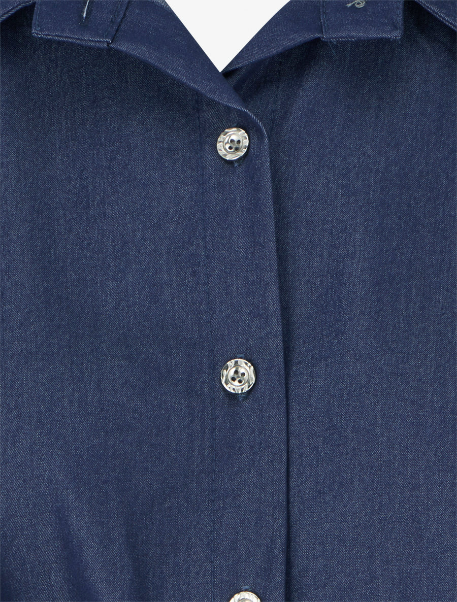 Mouwloos shirt met gedraaid effect - Donkerblauw - Image 3