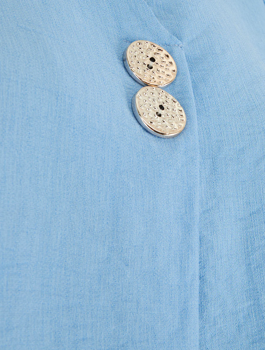 Mouwloos top met decoratieve knopen aan de rechterkant. - Lichtblauw - Image 3