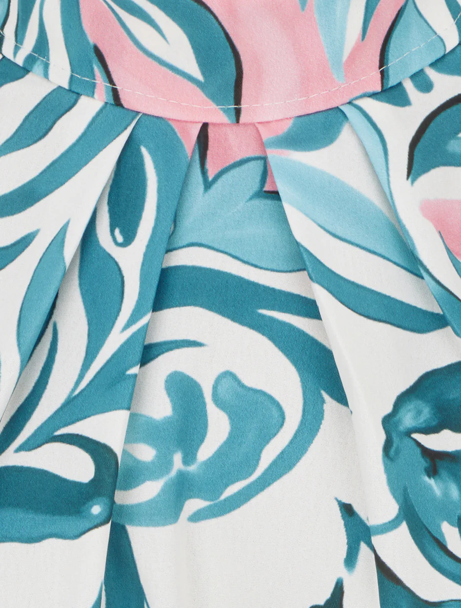 Mouwloos topje met fantasieprint - Watergroen - Image 3