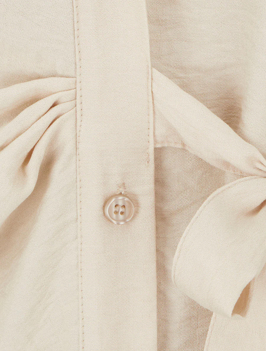 Mouwloze blouse met drapeereffect - Beige - Image 3