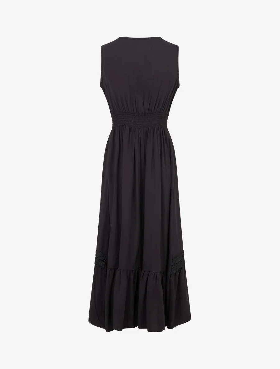 Mouwloze jurk met borduursels - Zwart - Image 2