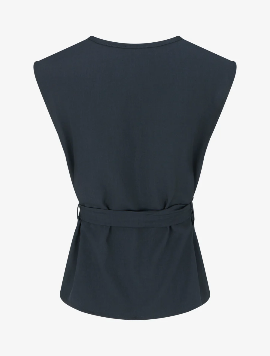 Mouwloze top met knopen - Marine - Image 2