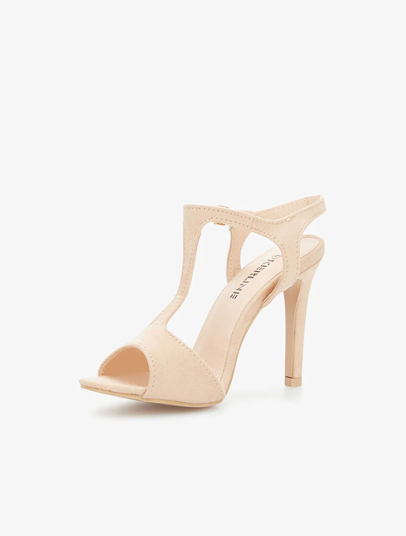 Salomé sandalen met naaldhak - lichtbeige - Image 3
