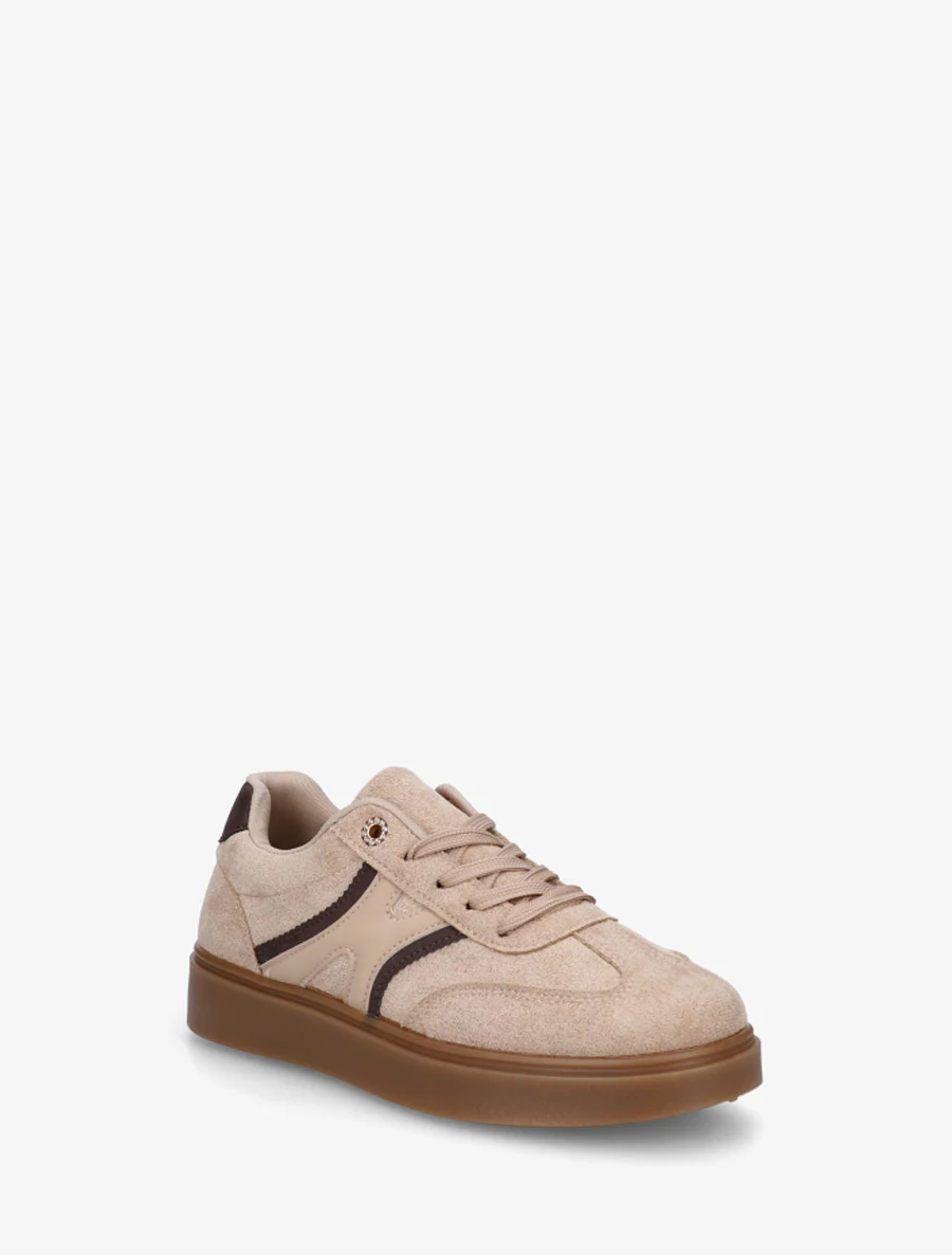 Nubuck-effect sneakers met gestanste oogjes - Mol - Image 2