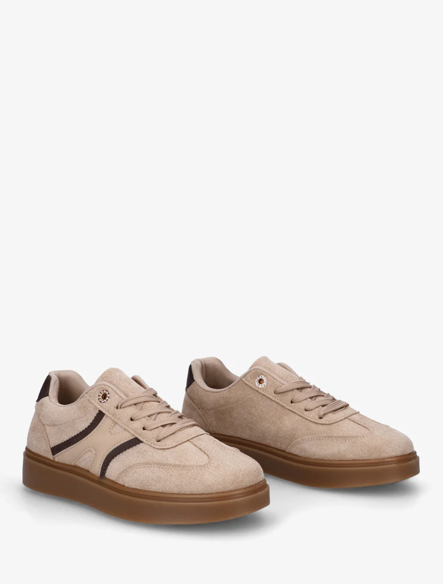 Nubuck-effect sneakers met gestanste oogjes - Mol - Image 4