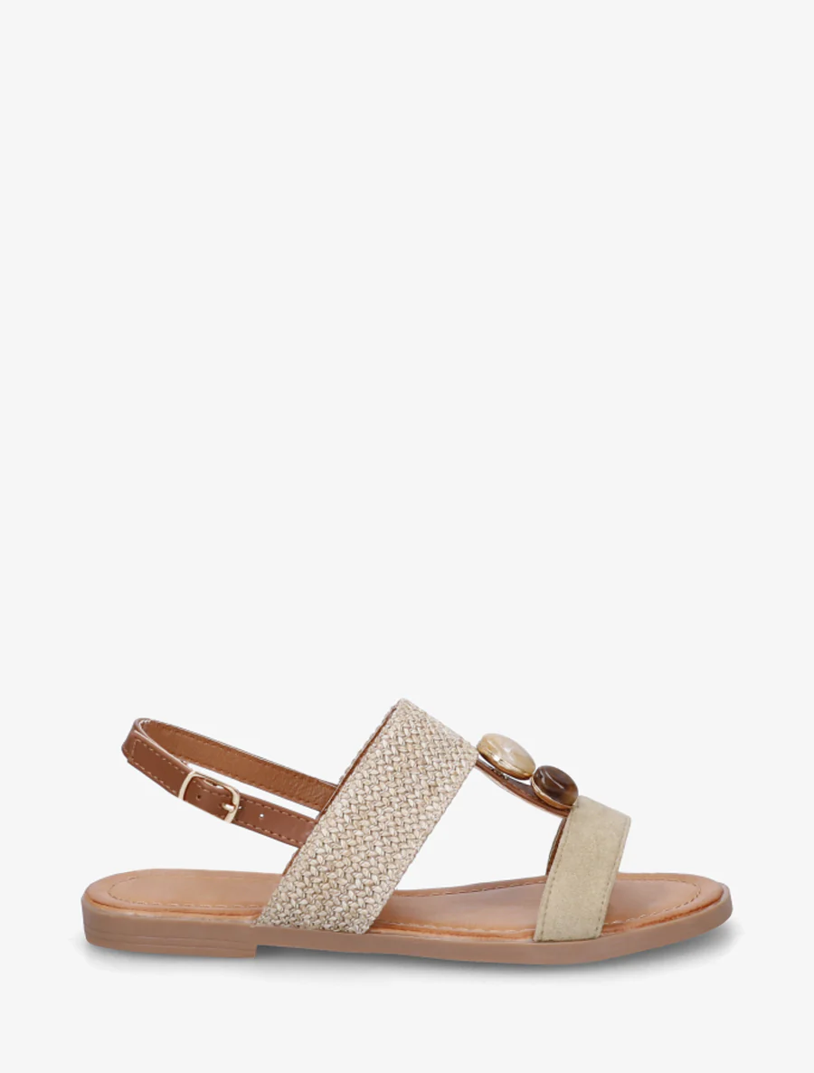 Ongelijke sandalen met bandjes - Licht kaki
