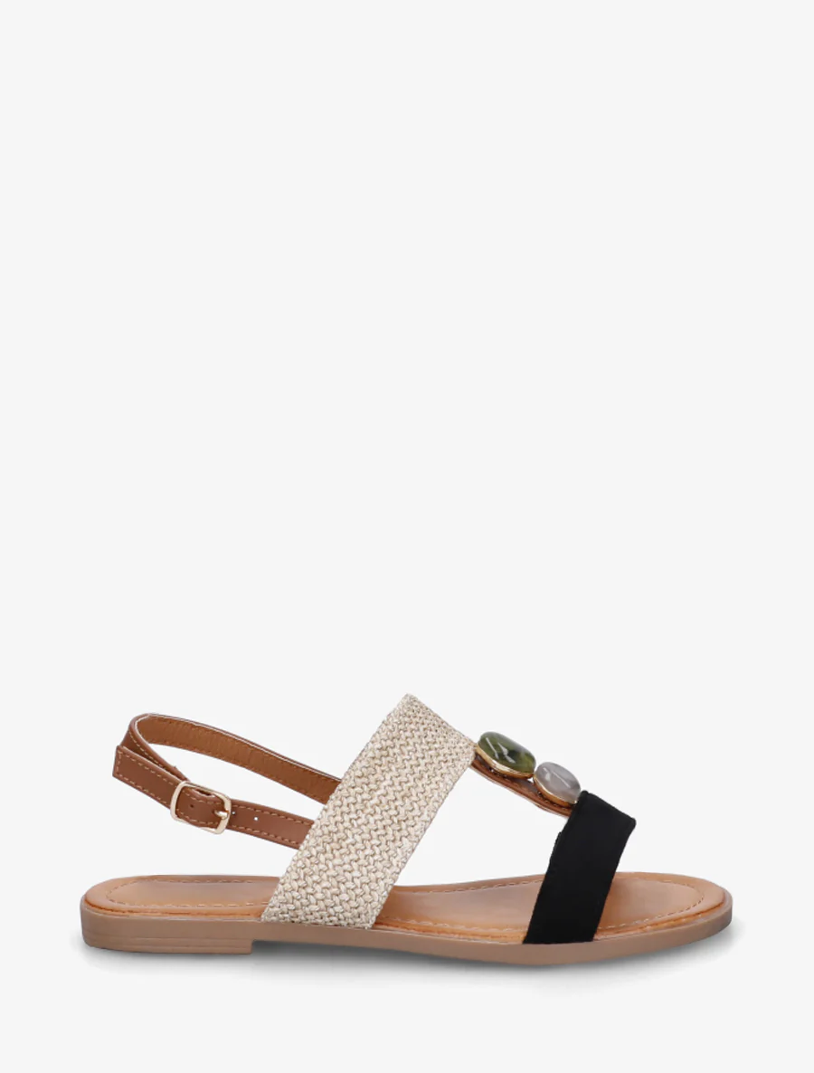 Ongelijke sandalen met bandjes - Zwart