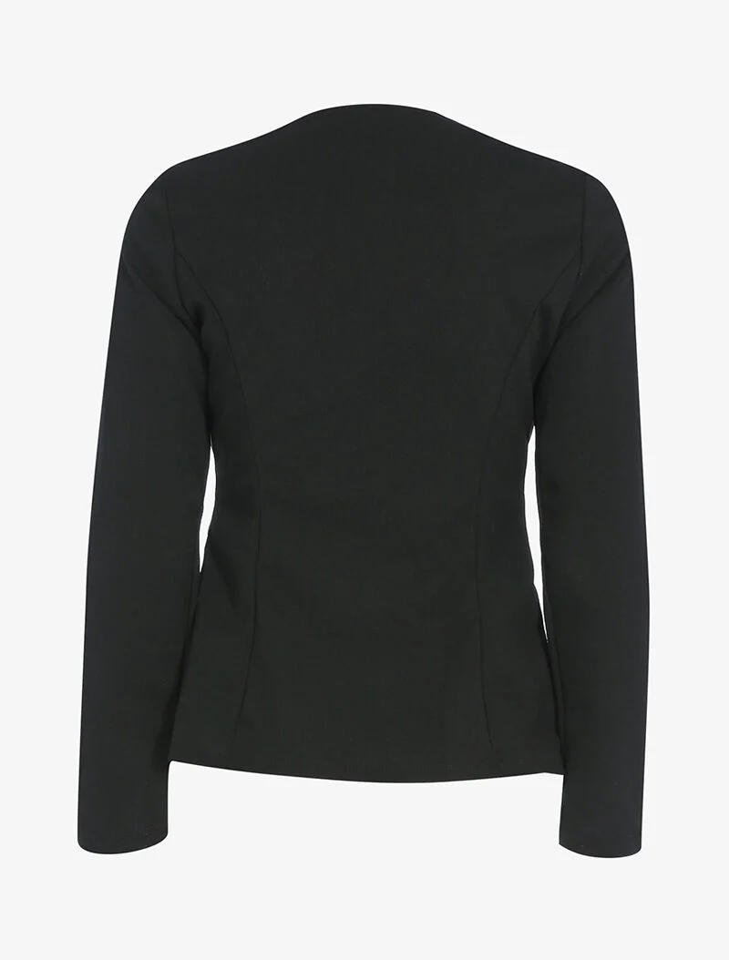 Open jas met ritszakken - zwart - Image 2