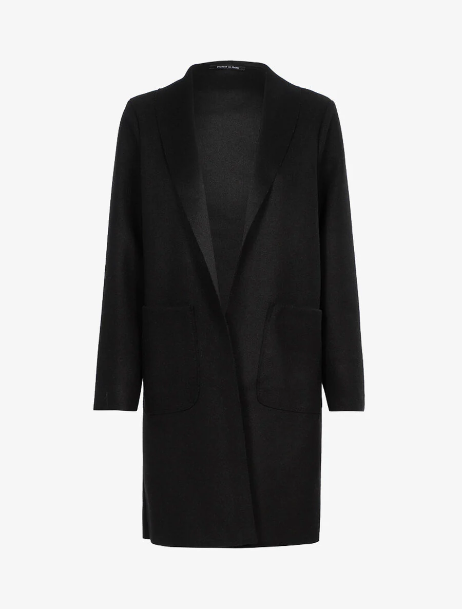 Open vest van vilt - Zwart